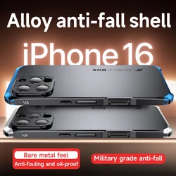 Luxury Shockproof Metal Armor Phone Cases For Iphone 16 15 14 13 12 Pro Max Case Aluminum + Pc Cover For Iphone 15 14 Plus Case