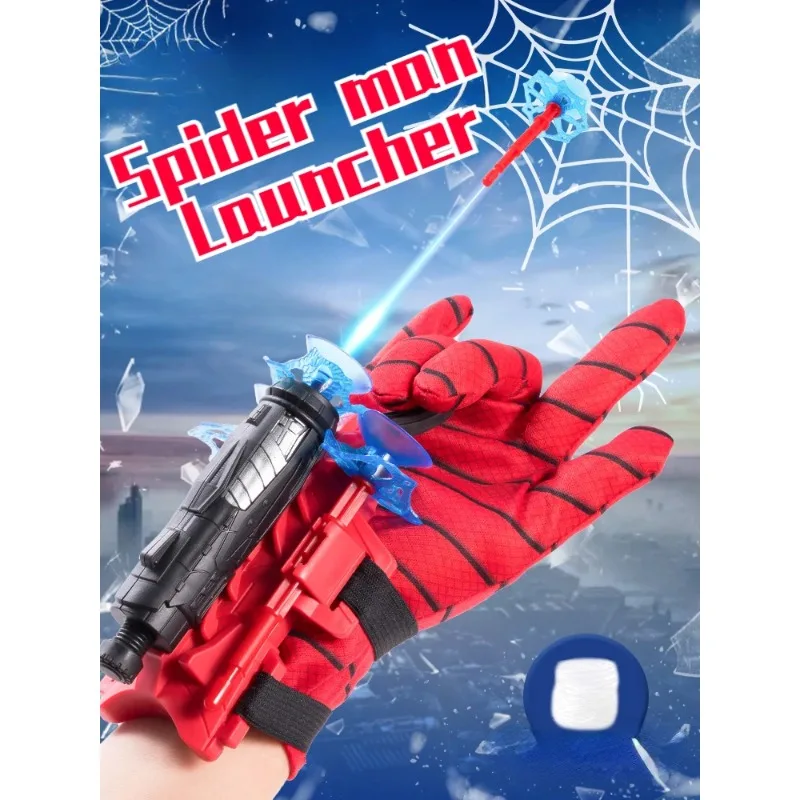 

Cobweb Ejector Spider Man Super Hero Gloves Childern Toy Boy Decoraction for Cosplayer Emissionable Soft Bullet Gun