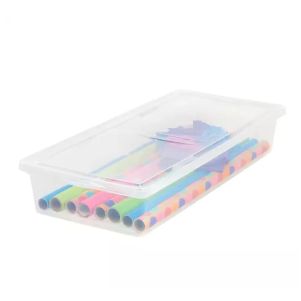 

41 Qt. Underbed Storage Box, Clear，1pack，Simple, space-saving storage solution great for organizing any area of the home