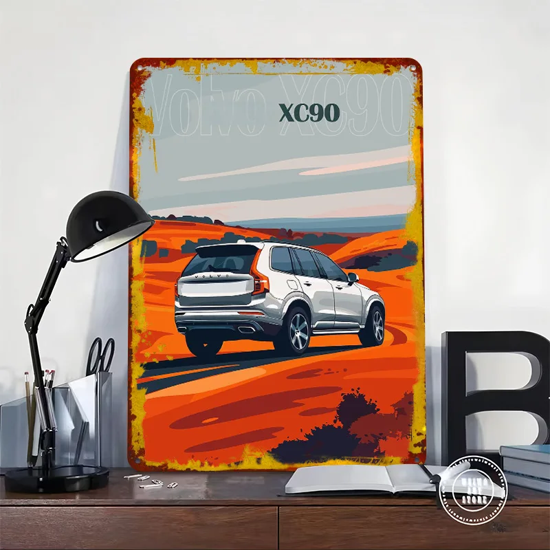 Sports Car XC90 SUV Tinplate Poster Customized Wall Art Retro Vintage Metal Signs for Fans Modern Home Decoration Luxury House
