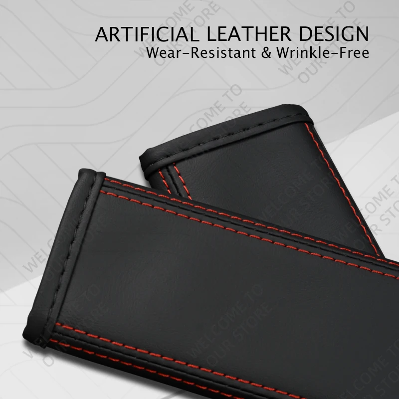2Pcs For Stinger GTS X Line Brenthon Emblem Logo Sorento Ceed K5 K9 K3 Niro Rio Leather Car Safety Belt Shoulder Cover Pads view 4
