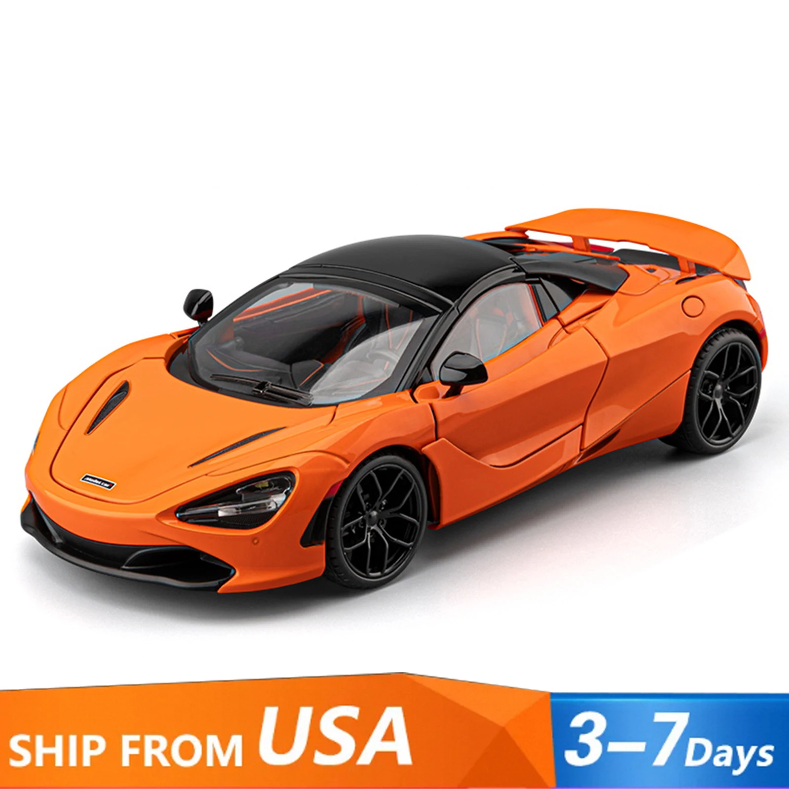 

1:18 Scale Diecast Cars 720S Metal Toy Cars,Pull Back Cars with Lights and Sound,Car Collectible Die Cast Sports Car Model Kit