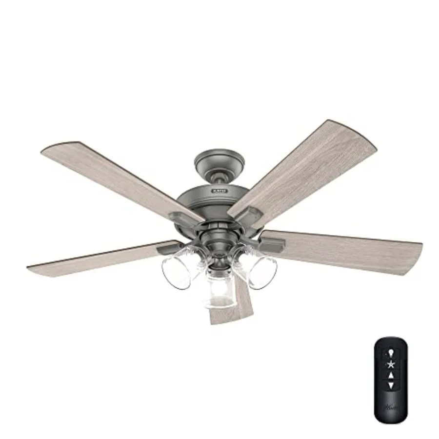 

Crestfield ceiling fans for indoor use, matte silver finish metal blades, quiet and energy-efficient operation