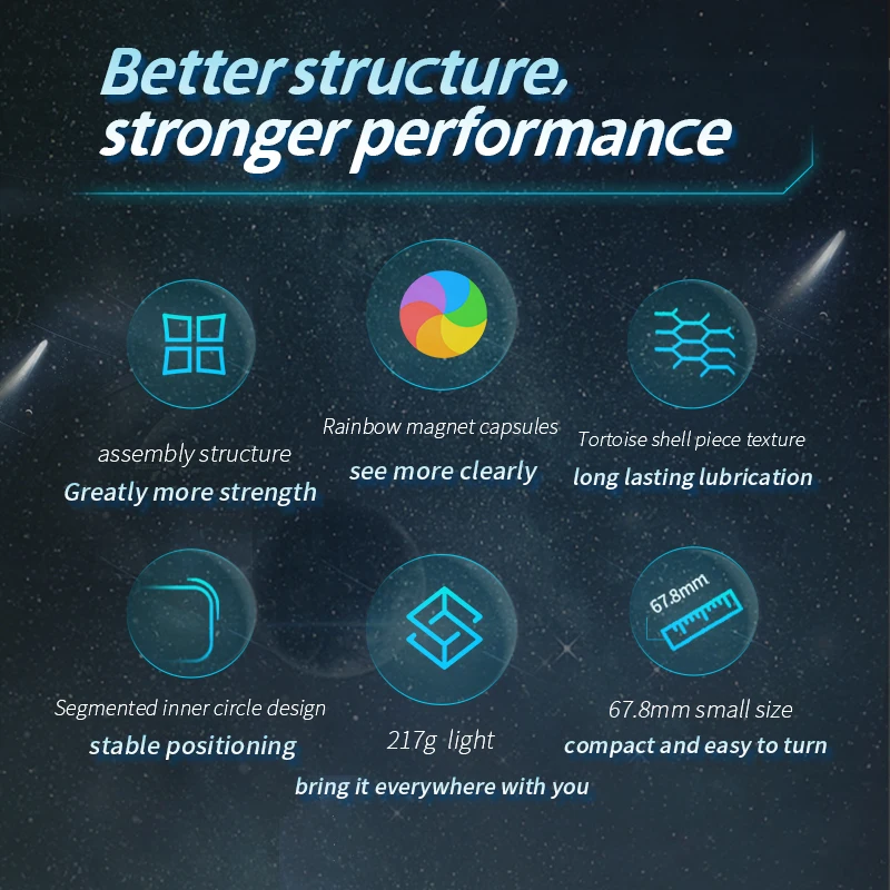 DianSheng Galaxy 8x8 M 磁気ボールコア マジック スピード キューブ ステッカーレス プロフェッショナル おもちゃ