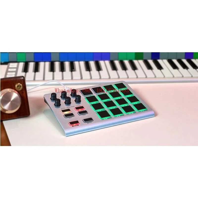 20.26NEW Portable Slim Aluminum Drum Pad MIDI Keyboard Controller Electronic Synthesizer Percussion Pad view 5
