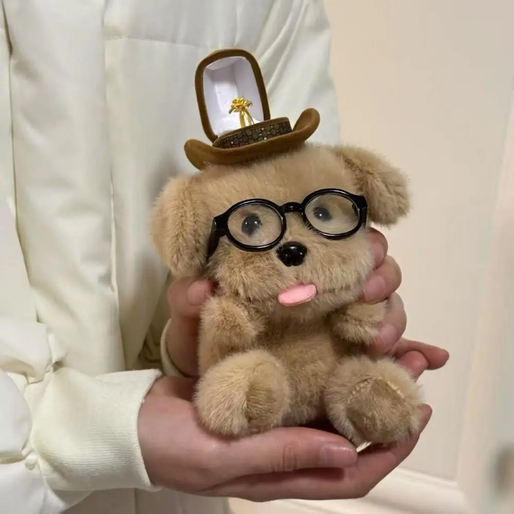 

Органайзер для ювелирных изделий, плюшевая кукла-щенок, коробка для колец, дисплей для колец, чехол для обручальных колец с собакой, милая пара, держатель для колец, предложение