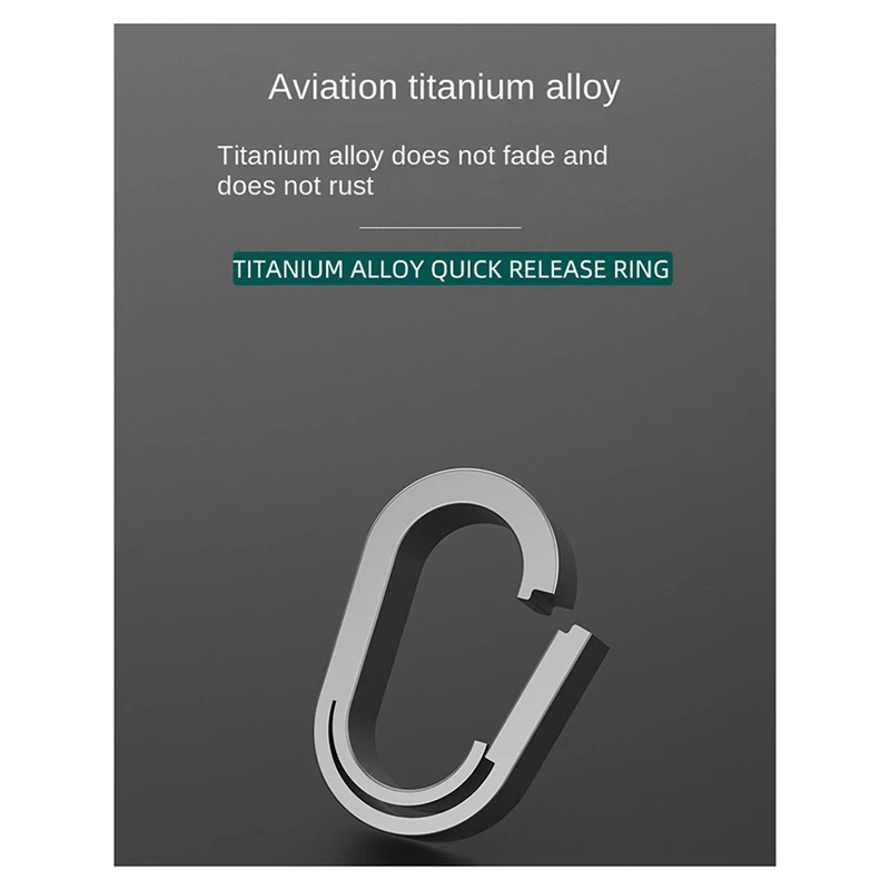 A73T 4Pcs Titanium Alloy Mini Keychain Connector Buckle Universal Connector Universal Ring Auxiliary Ring