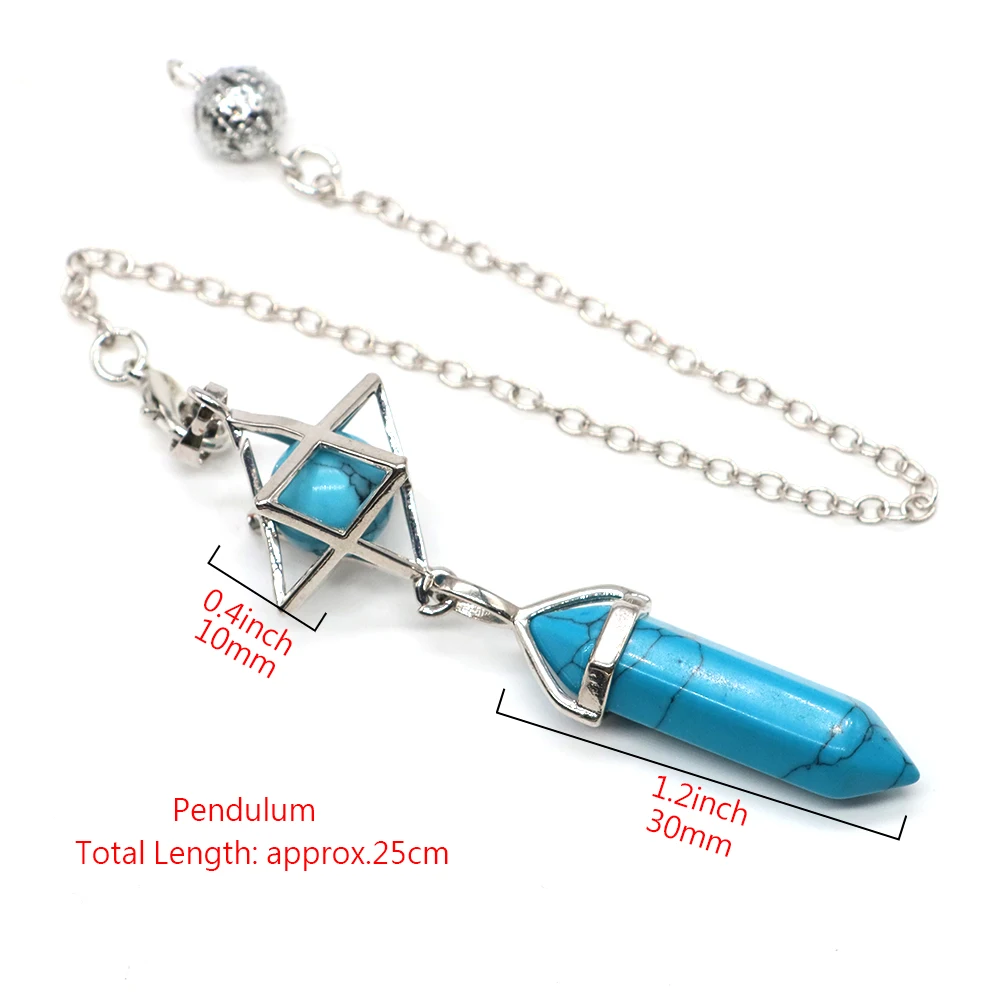 Natural Stone Quartz Pendulum for Dowsing Divination Hexagonal Crystal Merkaba Esotericism Shuttle Spiritual Chakra Sacred Pendu