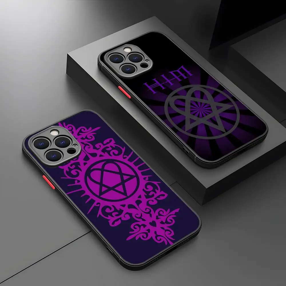 Чехол для телефона Him Ornate Heartagram с матовой прозрачной задней панелью для IPhone 16, 15, 14, 13, 12, 11 Pro Max X XR XSMax 7, 8 Plus, чехол