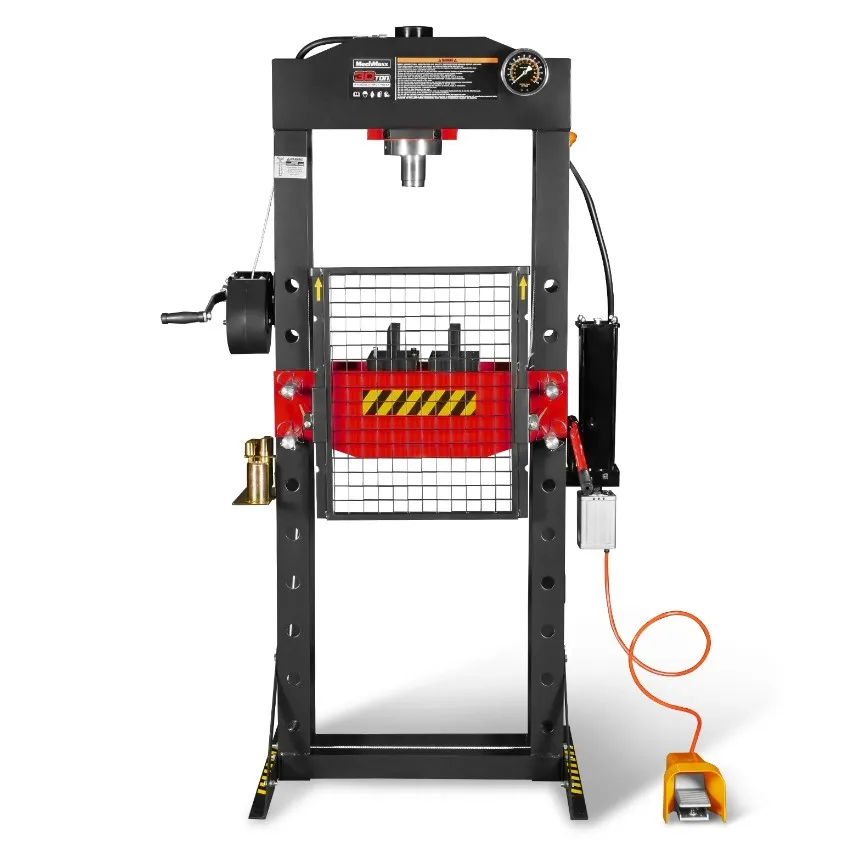 

30 Ton H-Frame Air/Hydraulic Shop Press with Hand Winch Fully Welded Steel Frame for Automotive & Industrial use