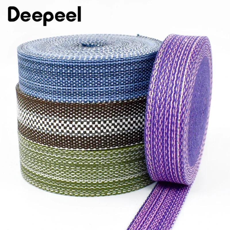 

5/10M Meetee Cotton Webbing Safety Belt Bag Ribbon Jacquard Polyester Lace Sewing Strap Decorative Band Bias Binding Accessories