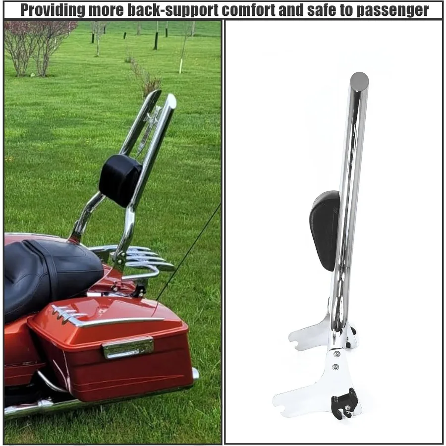 وسادة خلفية لمسند ظهر سيسي بار بارتفاع 29 قابلة للفصل مع مجموعات إرساء مطلوبة لموديلات Harley Touring 9708 Road King