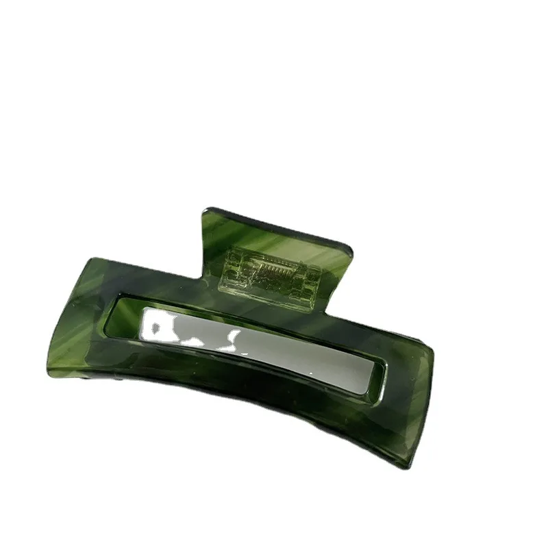 High-quality green twill acetate grab clip gentle back of the head shark clip bath clip hairpin headwear