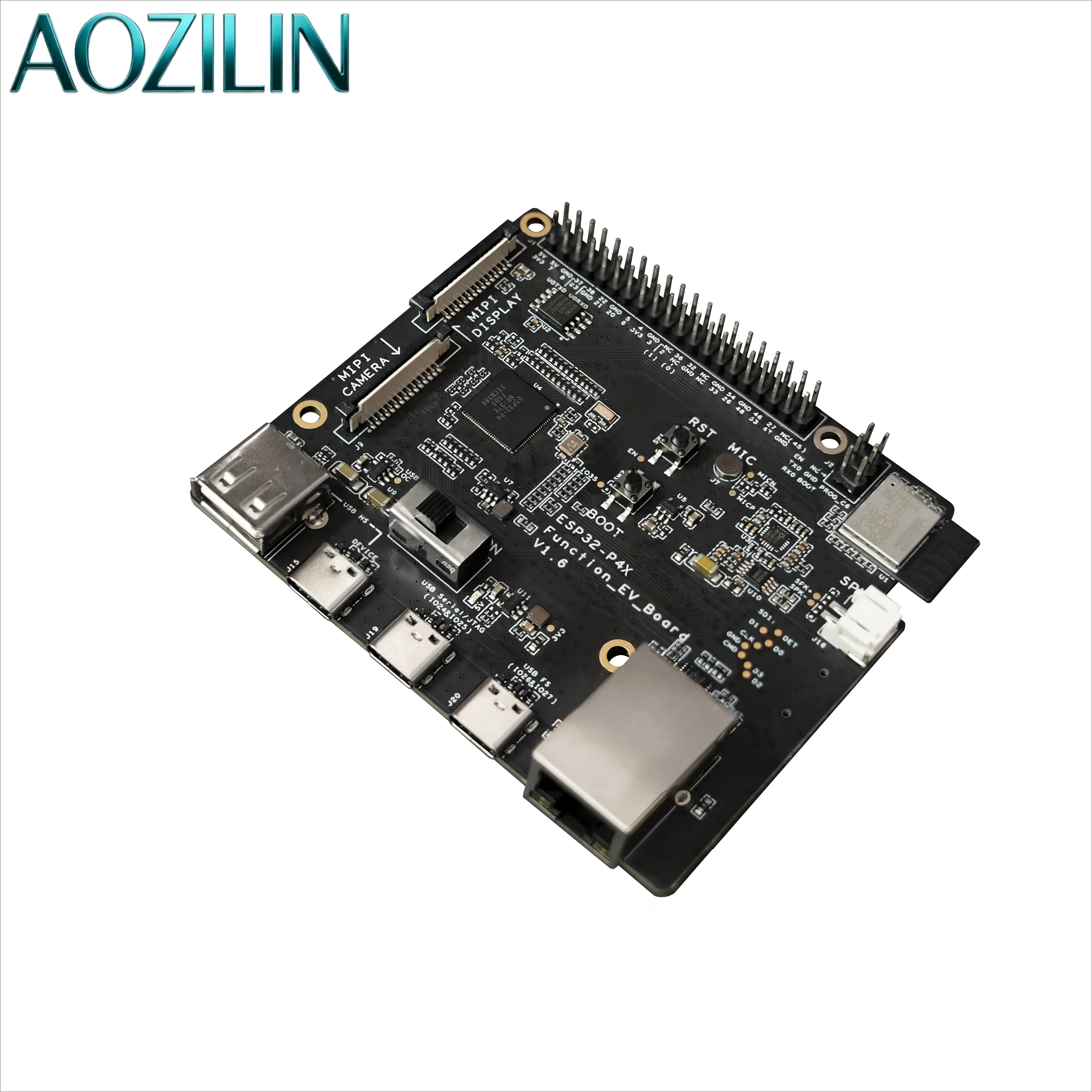 AOZILIN ESP32-P4X-Function-EV-Board Multimedia Dev Kit RISC-V Wi-Fi6 BLE MIPI Screen Audio Video Embedded IoT Mainboard