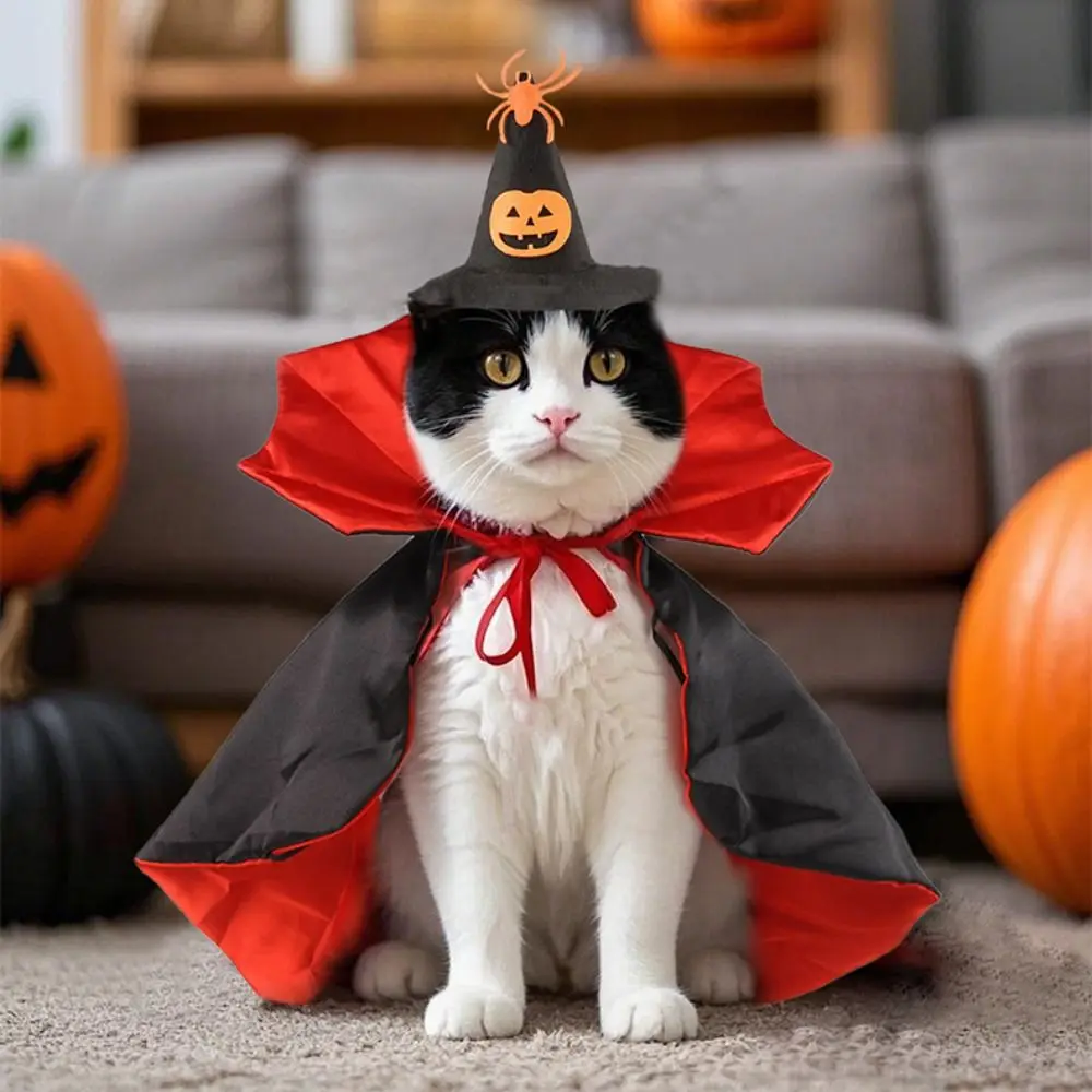 

Stand-collar Halloween Pet Costume Adjustable Comfortable Dogs Knight Cape Easy To Wear Pet Supplies Cat Cosplay Cloak