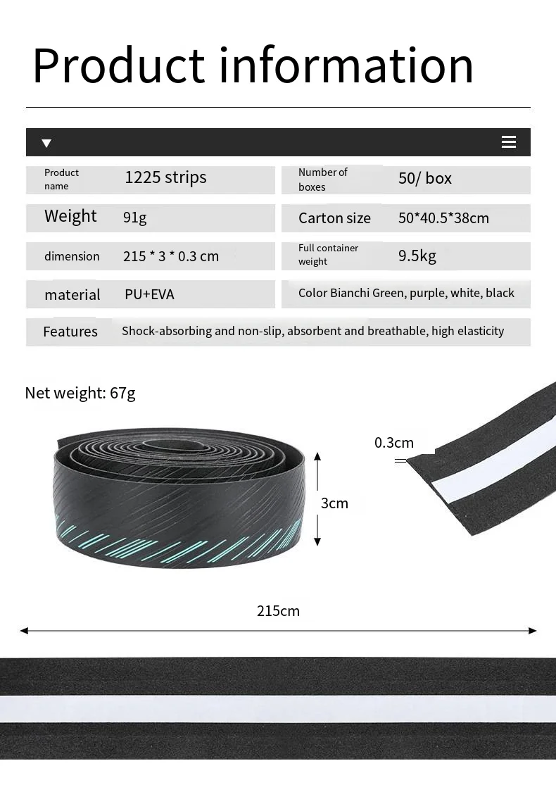 Bicycle Handlebar Tape Non-Slip Shock Absorbing Belt Ultralight Wear-Resistant Cycling Strap Mtb Road Bike Accessories