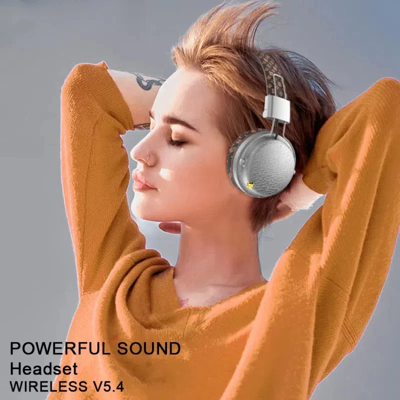 صوت محيطي ستيريو مثبت على الرأس، عمر بطارية طويل، جودة صوت عالية الدقة مع سماعات أذن Bluetooth5.4 اللاسلكية