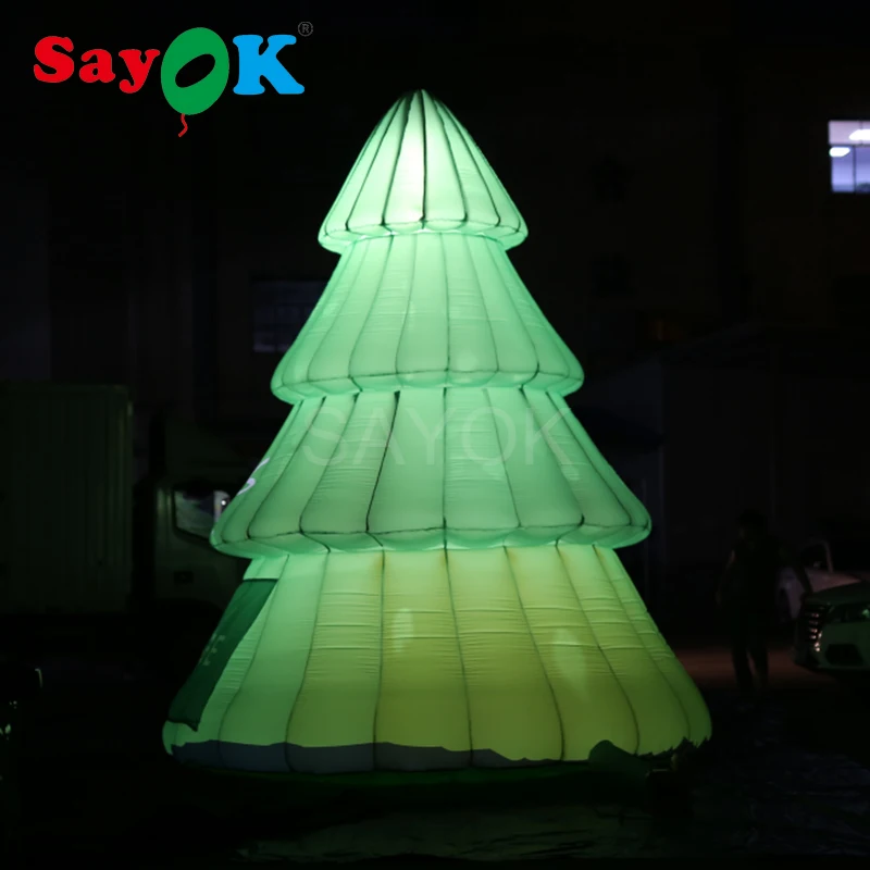 4.5m Inflatable Christmas Tree Decoration With Air Blower, Full Printing, Custom Advertisement Logo