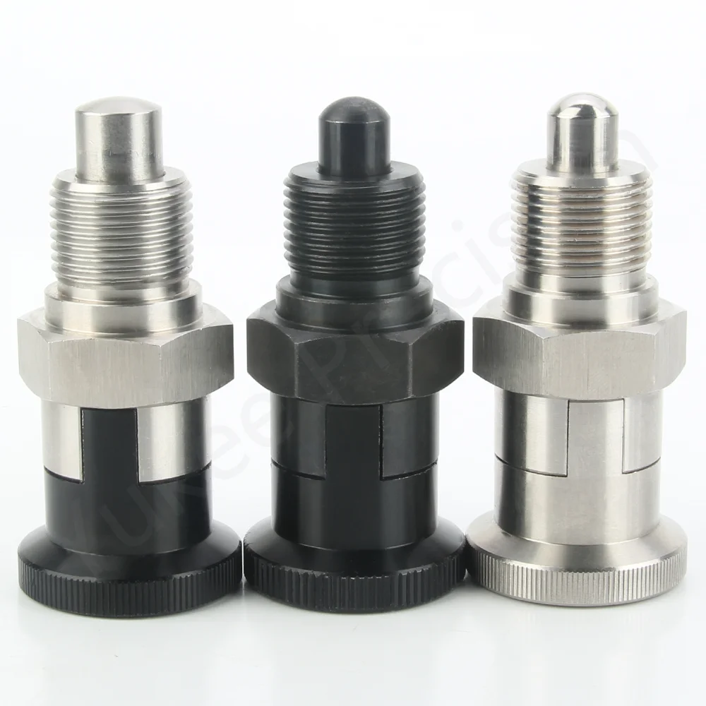 

YK215 Stainless Steel/Carbon Steel Fine/Coarse Threaded Locating Pins Self-locking/Return Type Indexing Plunger M10/12/16/20mm