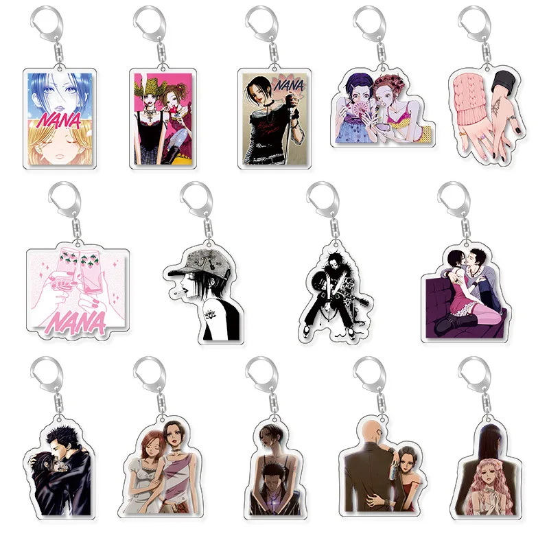 Cartoon Anime NANA Manga Keychain Cool Figure Komatsu Nana Oosaki Nana Key Chain Arcylic Pendant Chaveio Jewelry Accessories