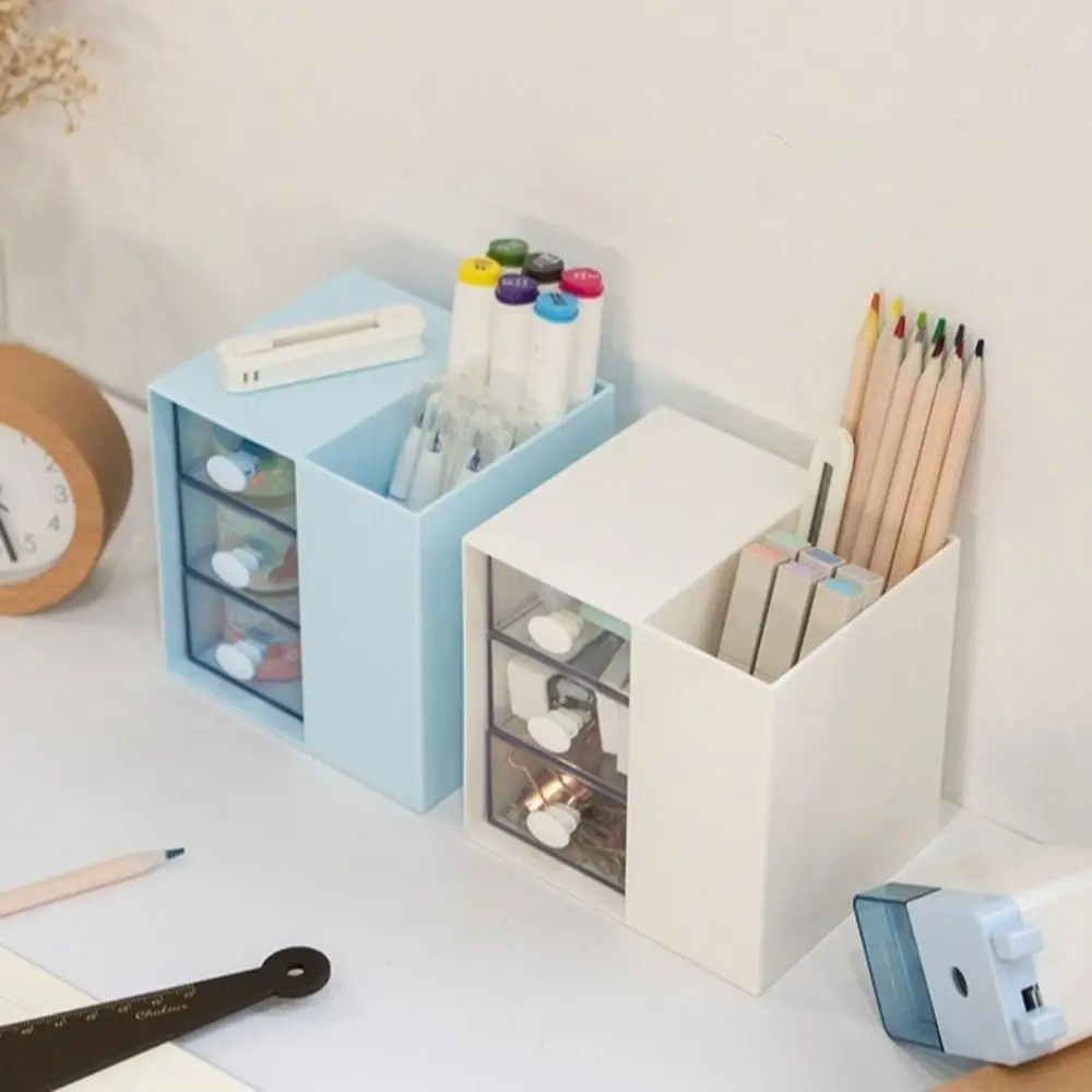 

Clear Drawer Student Stationery Storage Box Multi Functional Stackable Desktop Pen Holder Fashion Plastic Jewelry Organizer Box