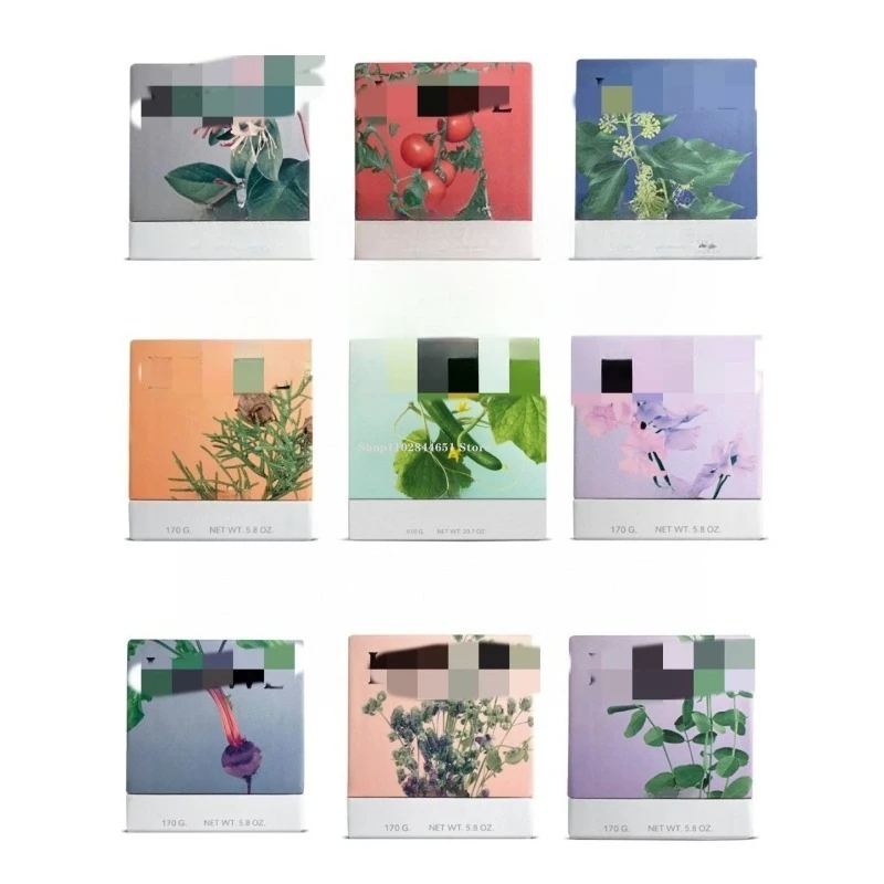 170 جرام هدية صندوق معبأ جرة السيراميك بسيط مخطط الروائح شمعة كوب المنزل الغلاف الجوي الداخلي العطر زخرفة شمعة #6