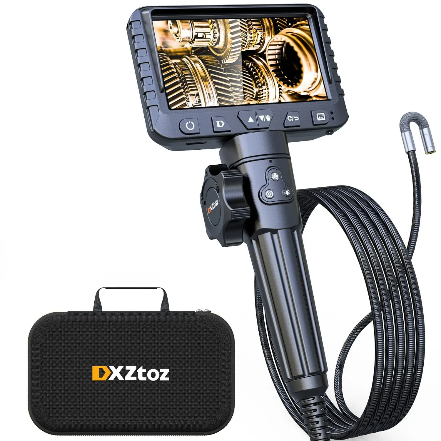 Two-Way Articulating Borescope, DXZtoz Industrial Endoscope with 0.33in Articulated Snake Camera, Video Inspection Scope - 5.5FT