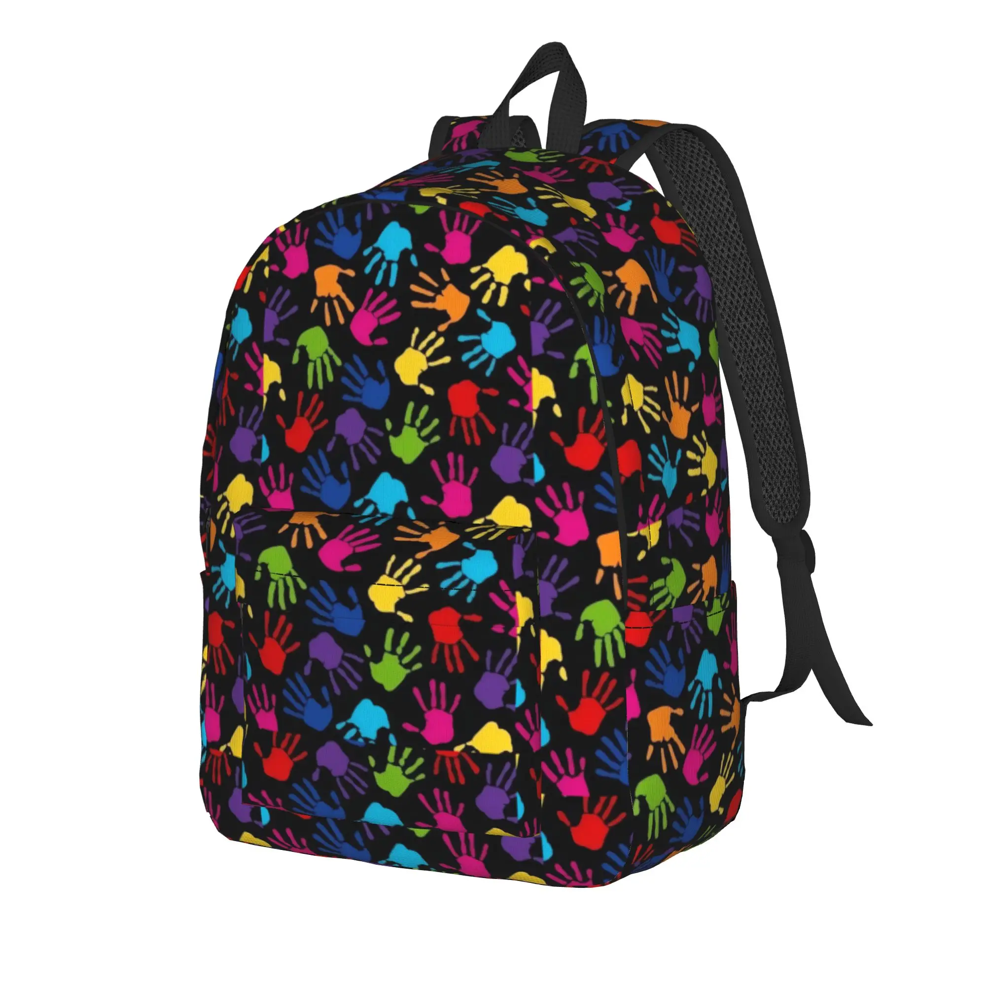 Psychedelic Hand Pattern Backpack  Camping Backpacks Boy Novelty High School Bags Designer Soft Rucksack