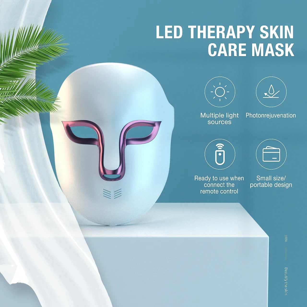 LED Face mask Light Therapy 3 Color Skin Rejuvenation Therapy LED Photon mask Light Facial Anti Aging Skin Tightening Wrinkles