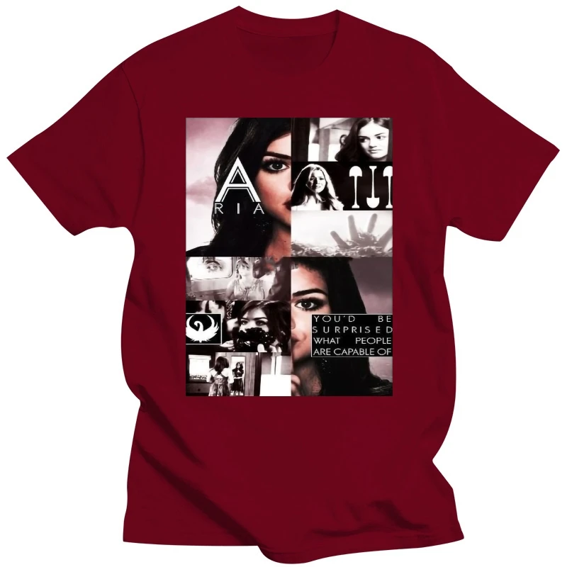 T-shirt a contrasto da donna estiva di moda Pretty Little Liars