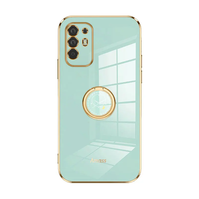 Luxury Plating Stand Holder Soft Phone Case For OPPO A94 5G Cover Shockproof OPPO Reno 5Z 5F Reno5Lite A94 A95 5G 4G Case Fundas