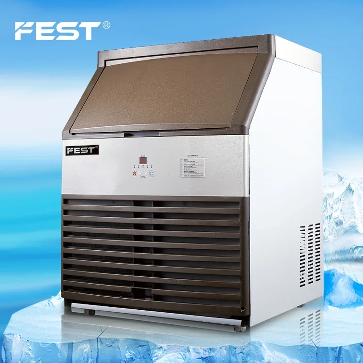 FEST ice output tube ice machine 128kg/24hr, automatic ice maker machine cube for selling