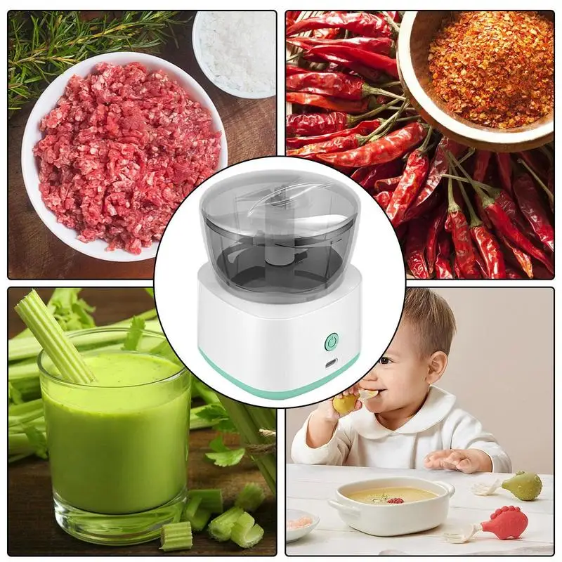 Anti-slip Cordless Mini Electric Garlic Chopper Meat Grinder Garlic Masher Machine Sturdy Durable Vegetable Crusher Kitchenware