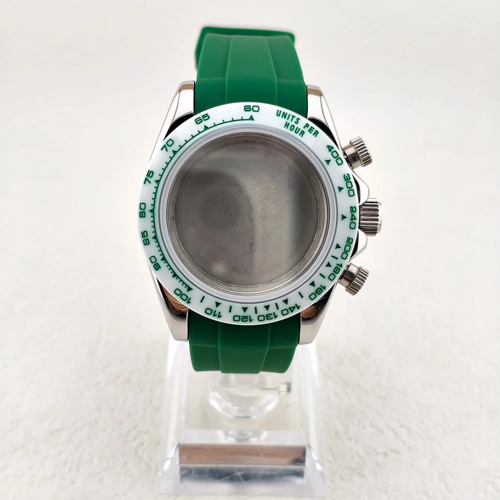 

Корпус для часов VK63, 39 мм, для механизма VK63, из нержавеющей стали, с сапфировым стеклом, хронограф, керамический безель, аксессуары для часов