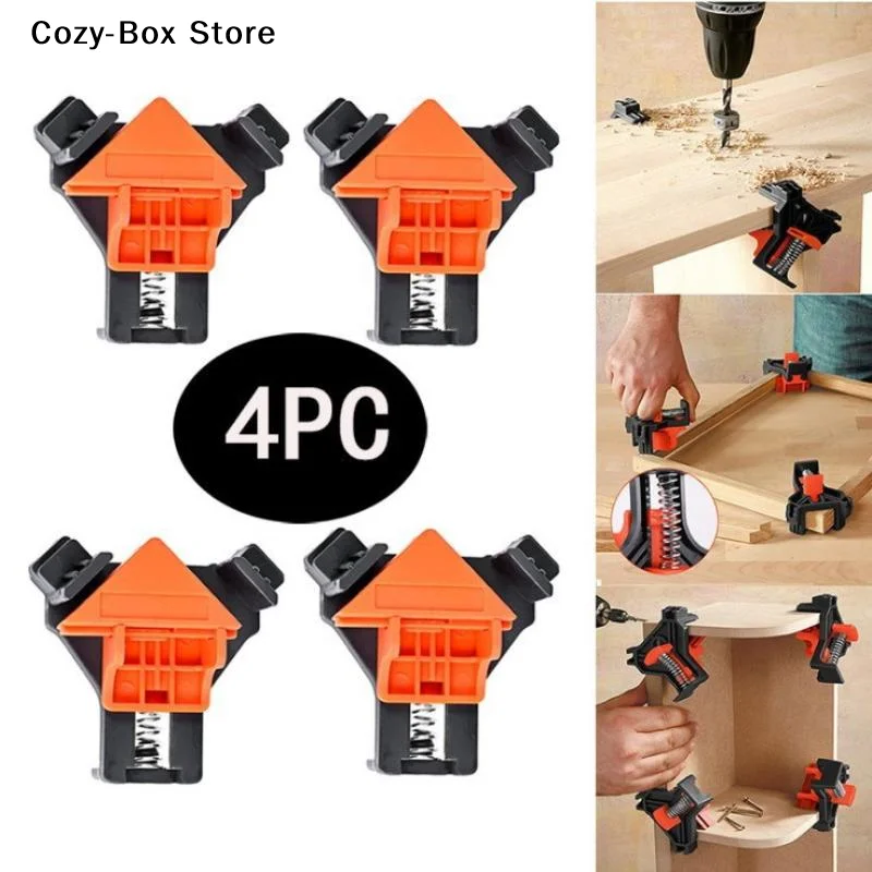 [ZY]1/4PC 90 Degree Corner Clamps Wood Working Tools Right Angle Clamps Clip Clamp Tool For Woodworking Corner Clip Fixer Corner