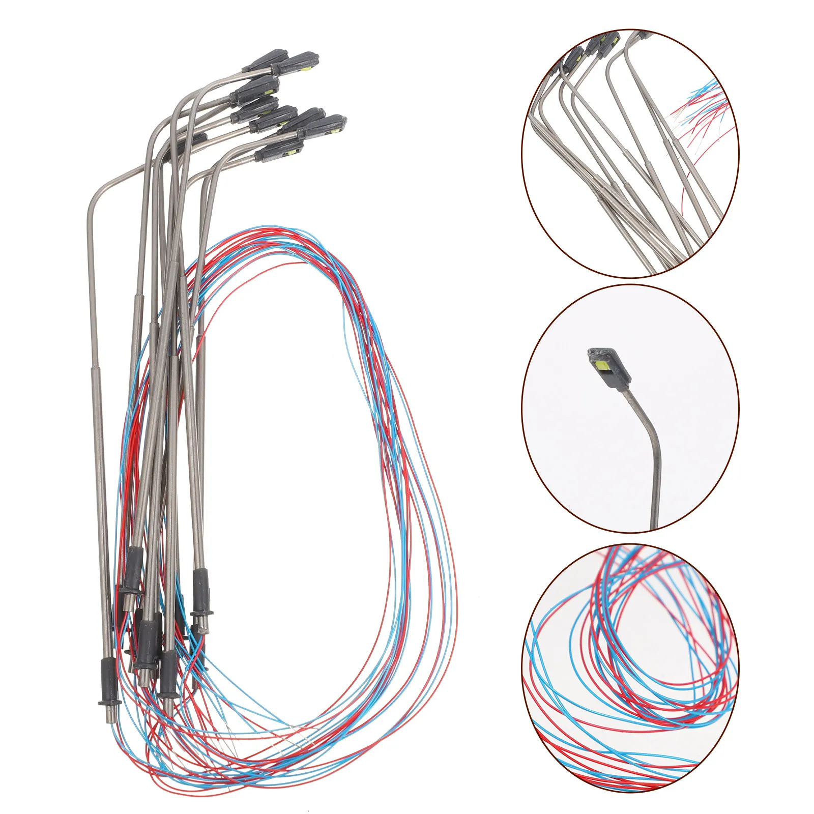 

10Pcs Scaled 1:150 Mini Street Lights with Wires Bulbs 3V 75Mm Height for Architectural Models Layout Decoration Photography