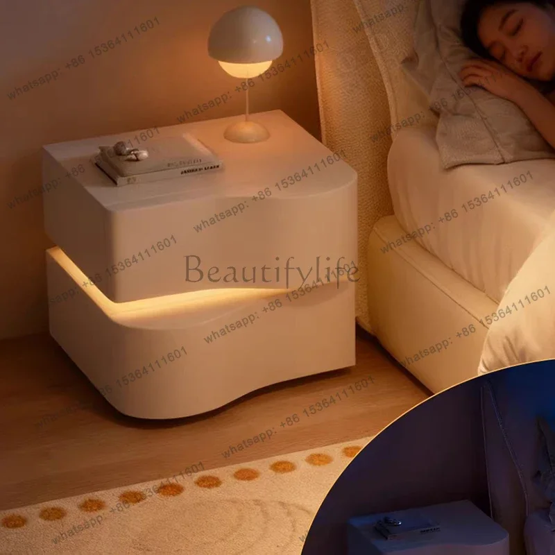 

yj21 Wood Modern Bedside Table Bedroom Mobile Coffee Cabinets Storage Luxury Drawers Nightstand Organizer Muebles Hotel Furnitur