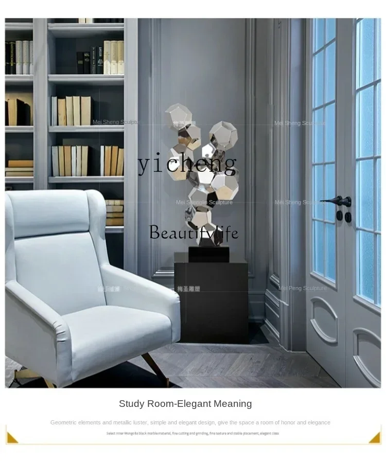 Hotel Lobby Lobby Creative Abstract Sculpture Crafts Office Entrance Aisle Modern Floor Metal Ornament