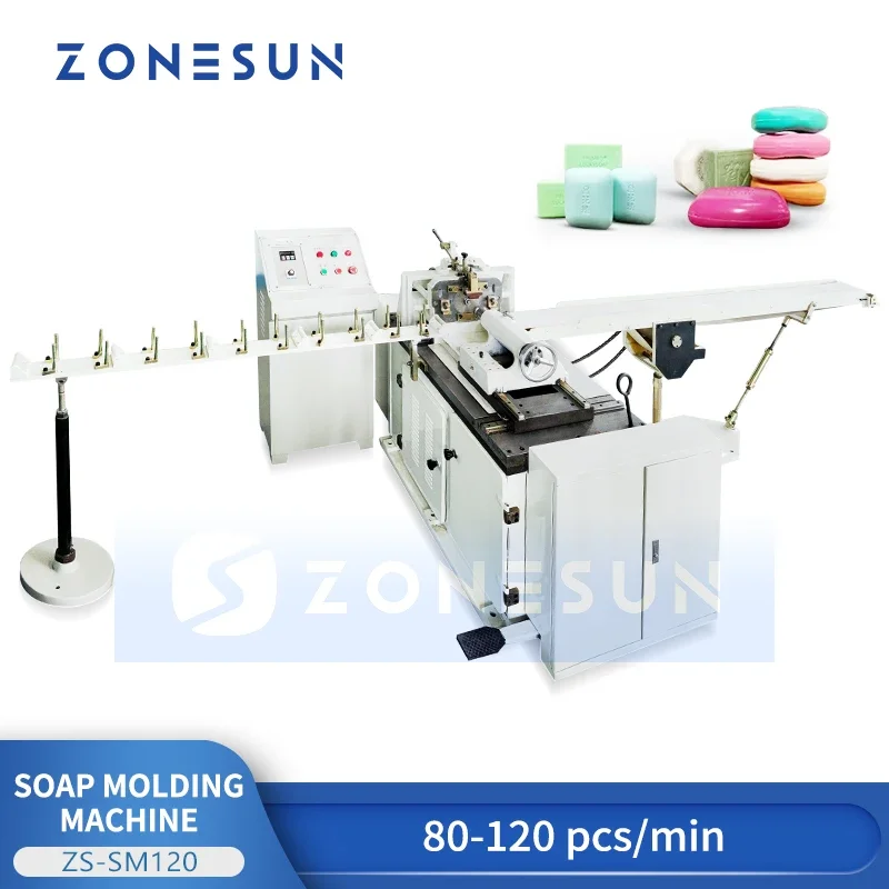 ZONESUN ZS-SM120 Soap Bar Making Machine 80-120pcs/min Automatic Toilet Soap Cutter Stamping Molding Equipment