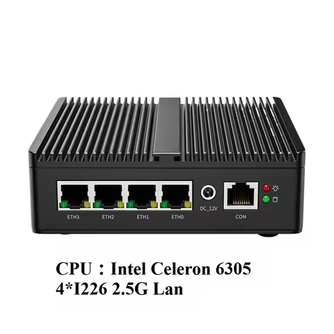 Industrial Mini PC Intel Celeron 6305/Pentium J5005 Soft Router 4xIntel I226V 2.5G LAN DDR4 NVME SSD PfSense Firewall Appliance