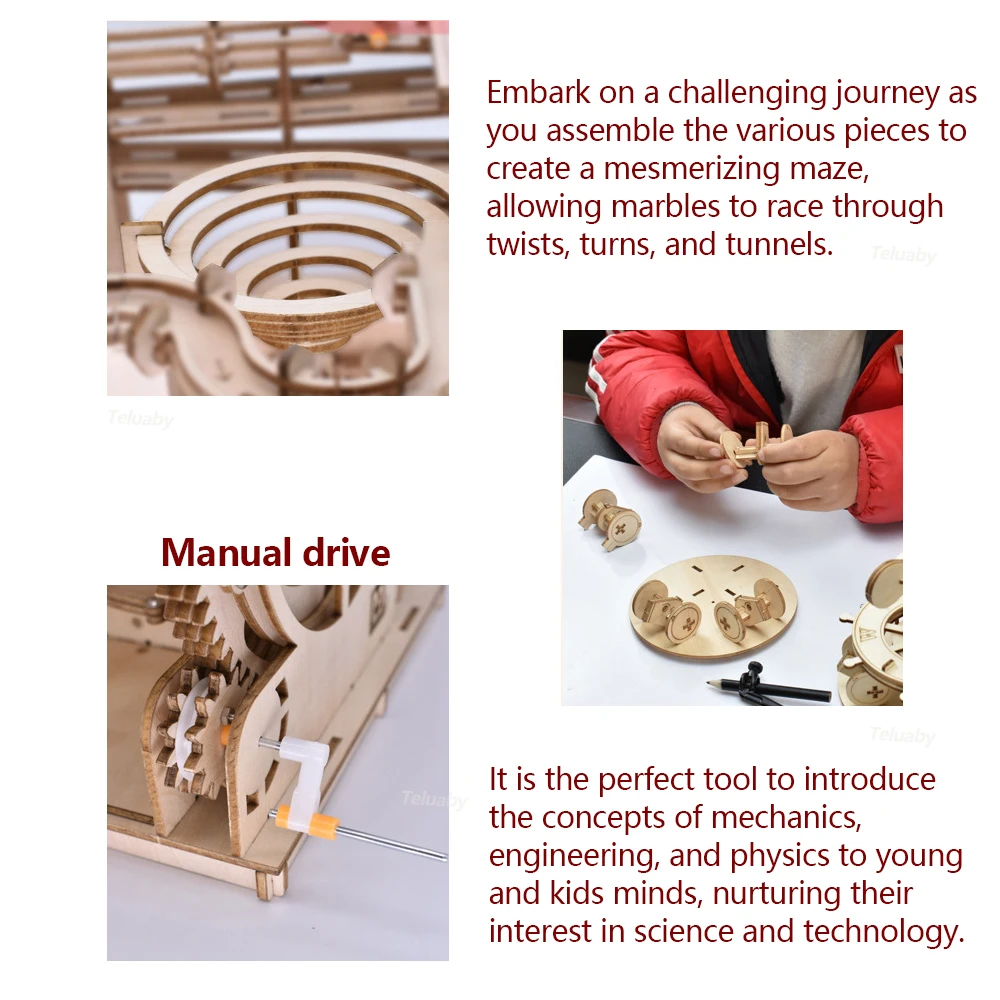 3D Houten Puzzel - Doe-Het-Zelf Mechanisch Model van een Marble Maze voor Volwassenen