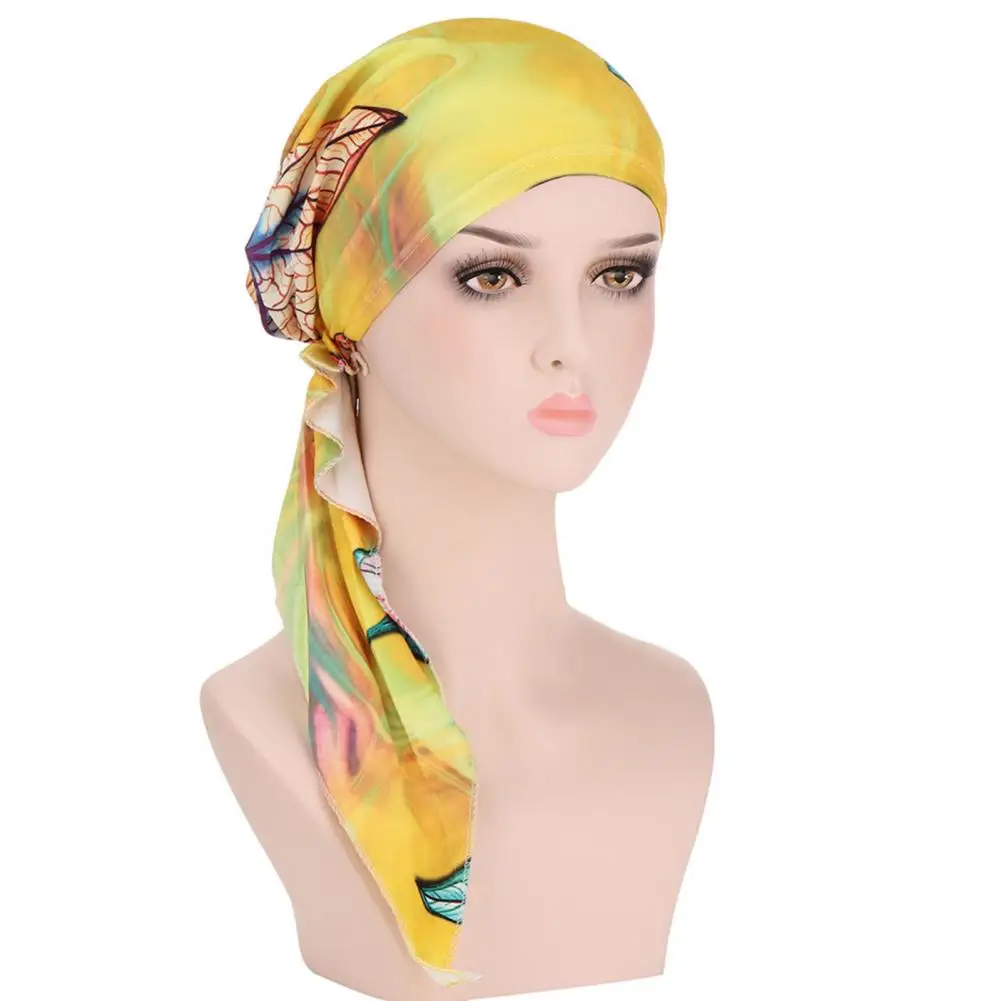 Fashion Bandana Hat  Foldable Women Headscarf Cap  Floral Print Headscarf Cap