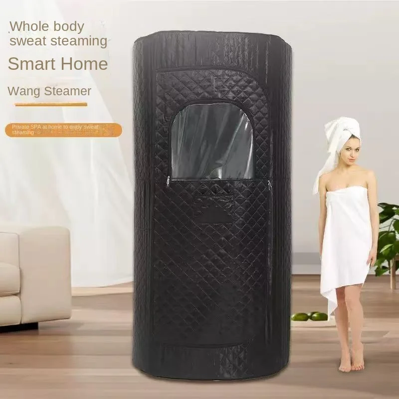 

Home Sauna Room Single Person Double Person Bath Sweat Steamer Box Cylindrical Steel Pipe Frame Foldable Sweat Steamer Box