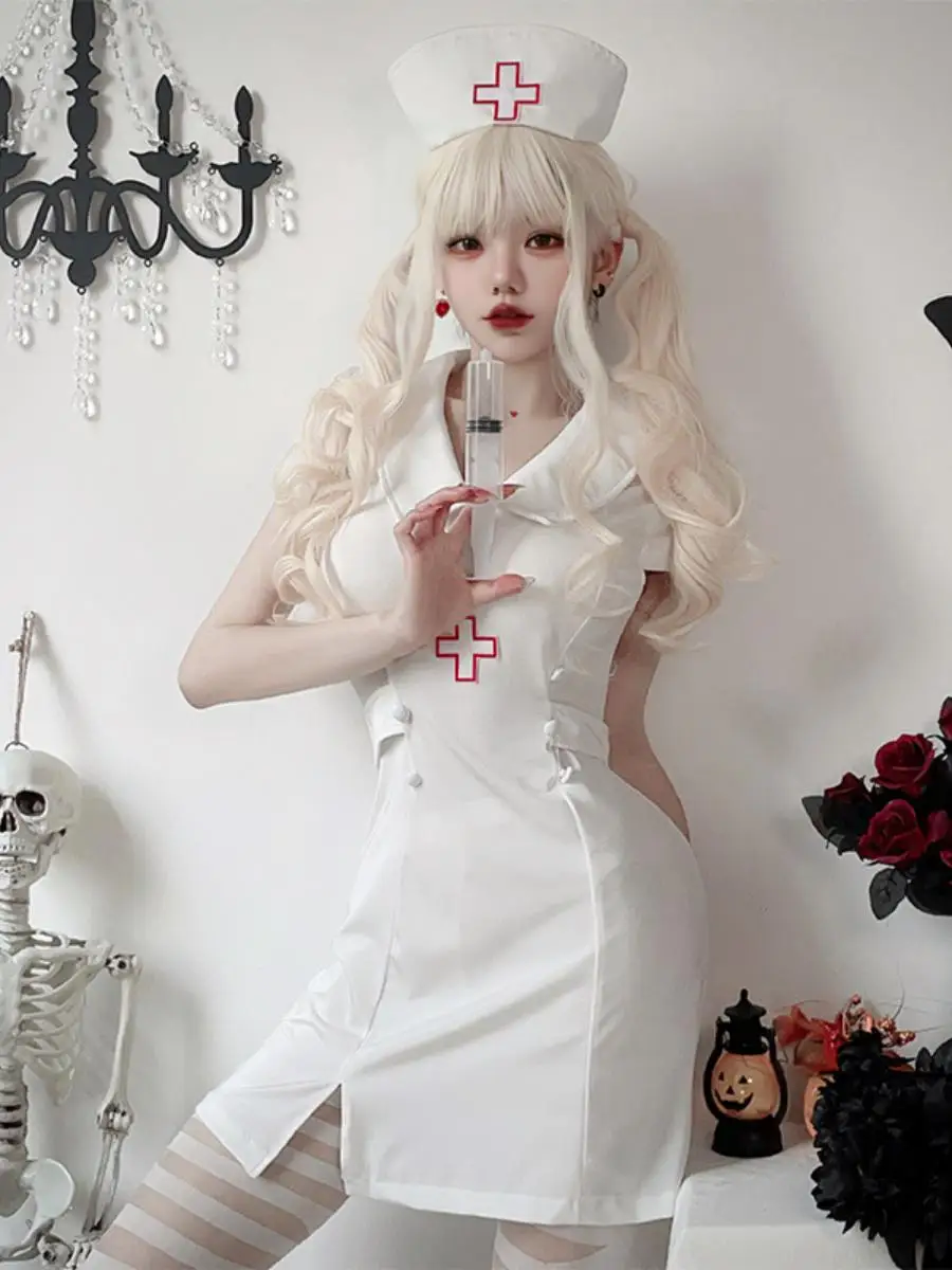 Sexy Nurse Costume Adult loween Par Role-plang Doctor orm Play Costume Polyester Material Traditional Chinese Stag...