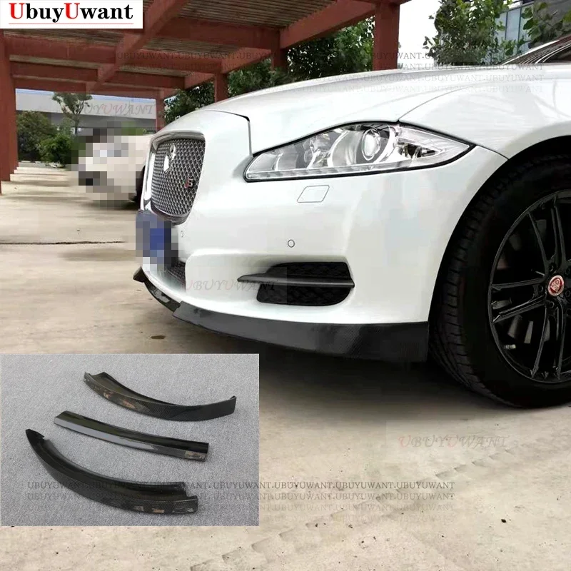 For Jaguar XJ XJL Glossy Black Car Front Bumper Splitter Lip Diffuser Spoiler Protector Cover XJR Modified Body Kit 2011-2020