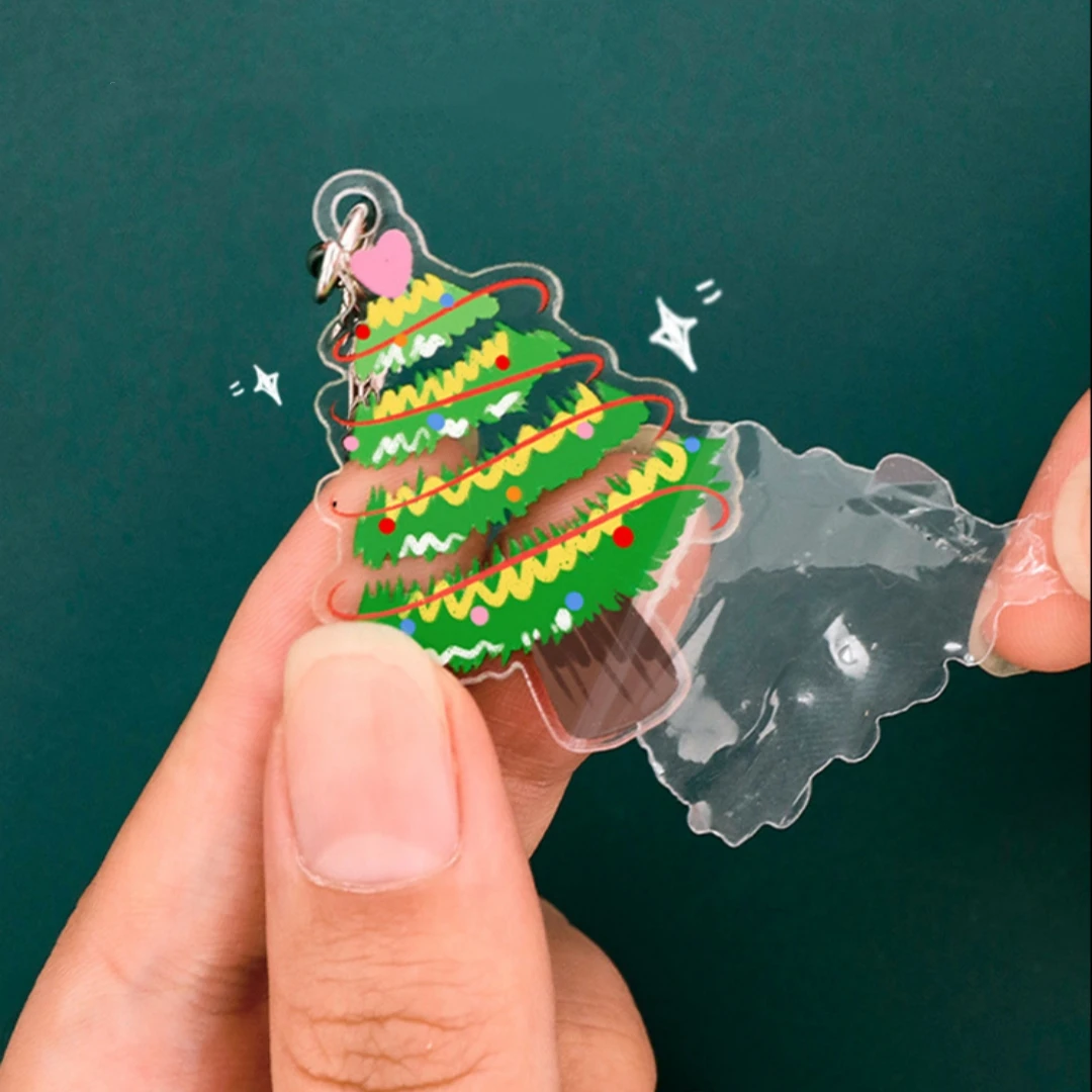 Christmas Tree Pendant Sparkling Festive Key Chain Christmas Tree Keychain Customizable Holiday Keyring For Keys Stocking Gift