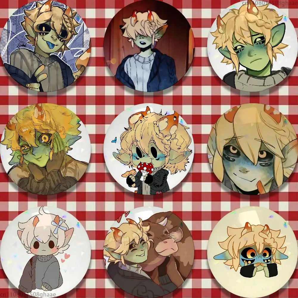 

Mushroom Oasis Anime Pins 58mm Cute Cartoon Badge Handmade Brooches for Backpack Accessories Jewelry Gifts