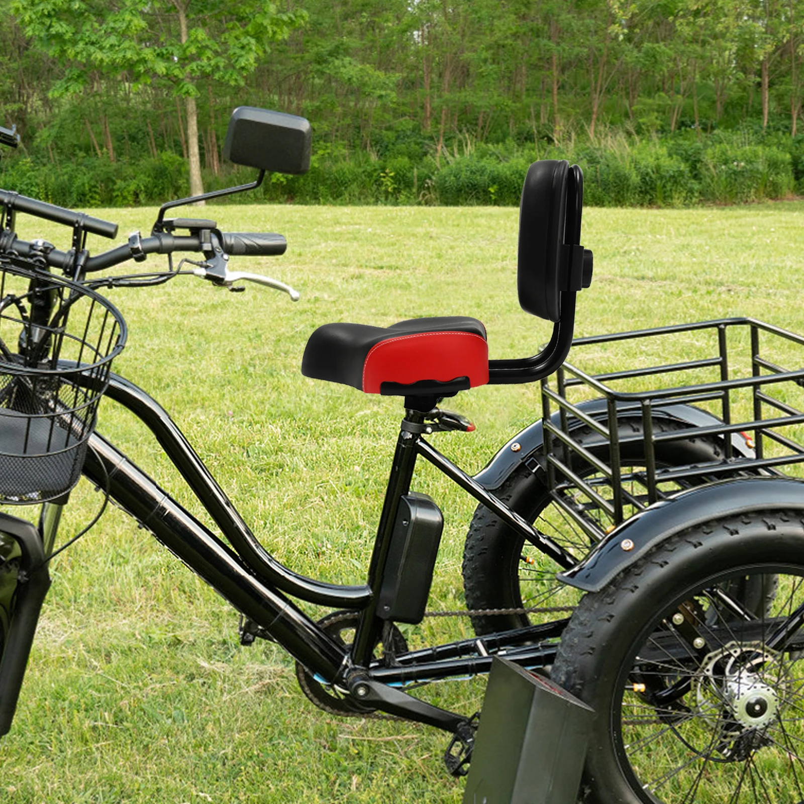 

Adjustable Tricycle Rear Seat 220lbs Load, for Electric Tricycle Beach Bike Road Bike, Adults Kids Universal