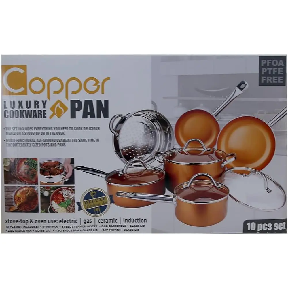 

10-Piece Induction Cookware Set - Luxury Non-stick Pan Set