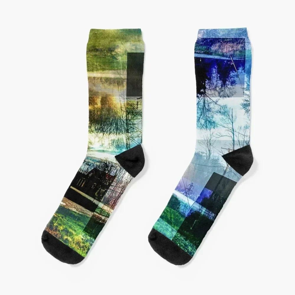 

Landscape #2 Socks Christmas hiking Children's winter gifts Man Socks Women's